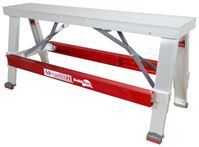 Metaltech I-BMDWB18 Drywall Bench, 48 in OAW, 6-1/4 in OAH, 17-1/2 in OAD, 500 lb, Red, Aluminum Tabletop