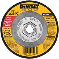 DeWALT DW4523 Grinding Wheel, 4-1/2 in Dia, 1/4 in Thick, 5/8-11 in Arbor, 24 Grit, Very Coarse