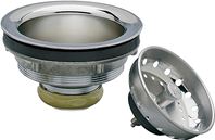 Plumb Pak PP5435 Basket Strainer, Stainless Steel Basket, Chrome, For: 3-1/2 in Dia Opening Kitchen Sink