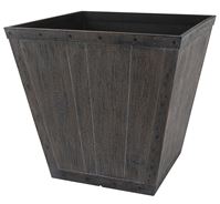 Landscapers Select S161015-12064-A Square Whiskey Barrel Planter, 13-1/4 in H, 14-1/2 In W, Square, High-Density Resin, Pack of 6