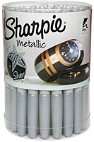 Sharpie 9597 Metallic Permanent Marker, Fine Lead/Tip, Silver Lead/Tip, Pack of 36