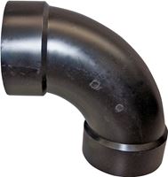 Canplas 102277BC Long Sweep Pipe Elbow, 2 in, Hub, 90 deg Angle, ABS, Black