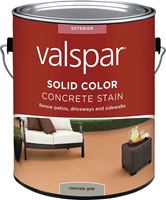 Valspar 024.1082320.007 Solid Color Concrete Stain, Low-Gloss, Concrete Gray, Liquid, 1 gal, Pack of 4