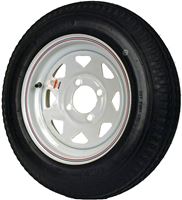 MARTIN Wheel DM412B-4I Trailer Tire, 1120 lb Withstand, 4 in Dia Bolt Circle, Rubber
