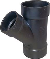 Canplas 102324BC Reducing Pipe Wye, 2 x 1-1/2 x 1-1/2 in, Hub, ABS, Black