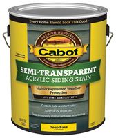 Cabot 140.0001307.007 Acrylic Siding Stain, Flat, Deep Base, Liquid, 1 gal, Pack of 4