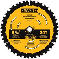 DeWALT DWA181424B10 Circular Saw Blade, 8-1/4 in Dia, 5/8 in Arbor, 24-Teeth, Applicable Materials: Wood