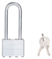 ProSource HD00022L Padlock, Long Shackle, 9/32 in Dia Shackle, 3 in H Shackle, Steel Shackle, Steel Body