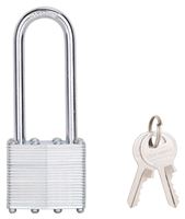 ProSource HD00020L Padlock, Long Shackle, 1/4 in Dia Shackle, 2-3/4 in H Shackle, Steel Shackle, Steel Body