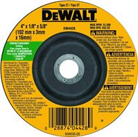 DeWALT DW4428 Grinding Wheel, 4 in Dia, 1/8 in Thick, 5/8 in Arbor, 24 Grit, Coarse, Silicone Carbide Abrasive