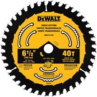 DeWALT DWA161240 Circular Saw Blade, 6-1/2 in Dia, 5/8 in Arbor, 40-Teeth