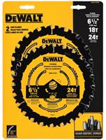 DeWALT DWA1612CMB Circular Saw Blade, 6-1/2 in Dia, 5/8 in Arbor, 24-Teeth, Tungsten Carbide Cutting Edge