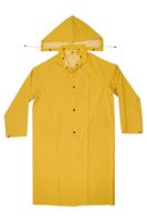 CLC CLIMATE GEAR Series R1052X Protective Coat, 2XL, PVC, Yellow, Detachable Collar, Snap Front Closure