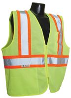 Radians SV22-2ZGM-XL Economical Safety Vest, XL, Unisex, Fits to Chest Size: 28 in, Polyester, Green, Zipper