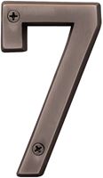 Hy-Ko Prestige Series BR-42OWB/7 House Number, Character: 7, 4 in H Character, Bronze Character, Brass, Pack of 3