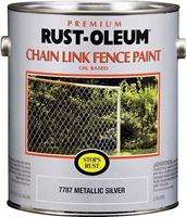 RUST-OLEUM STOPS RUST 7787402 Chain Link Fence Paint, Metallic Silver, 1 gal