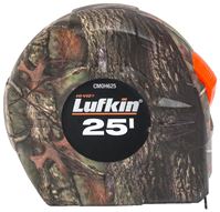 Crescent Lufkin CMOH625 Tape Measure, 25 ft L Blade, 1 in W Blade, Steel Blade, ABS Case, Camouflage Case, Pack of 8