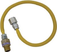 BrassCraft ProCoat Series CSSL54-18 Straight Gas Connector, 1/2 in, FIP x MIP, Stainless Steel, 18 in L, 3/8 in OD