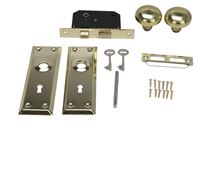 ProSource 6870372-3L Mortise Interior Lockset, Polished Brass, Steel, KW1 Keyway, Brass