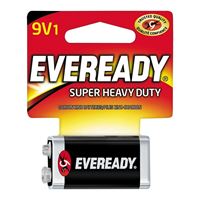 Eveready Gold 1222SW Battery, 9 V Battery, 400 mAh, Zinc, Manganese Dioxide