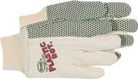 Boss 5501 Protective Gloves, Mens, L, Straight Thumb, Knit Wrist Cuff, Cotton, Black/White