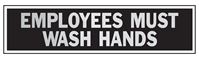 Hy-Ko 443 Princess Sign, Rectangular, EMPLOYEES MUST WASH HANDS, Gray Legend, Red Background, Aluminum, Pack of 10