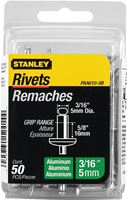 Stanley PAA610-5B Pop Rivet, Reusable, Aluminum, 50/PK