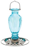 Perky-Pet 8136-2 Bird Waterer, 18 oz Volume, Glass, Luster, Blue