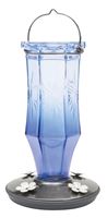 Perky-Pet 8129-2 Bird Feeder, Sapphire Starburst Vintage, 16 oz, 4 -Port/Perch, Glass, Blue, 8-1/2 in H