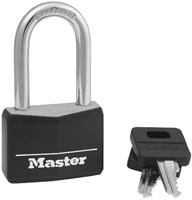 Master Lock 141DLF Padlock, Keyed Different Key, Large Shackle, 1/4 in Dia Shackle, 1-1/2 in H Shackle, Steel Shackle