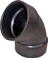 Canplas 102602LBC Pipe Elbow, 2 in, Hub, 60 deg Angle, ABS, Black