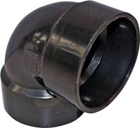 Canplas 102202BC Pipe Elbow, 2 in, Hub, 90 deg Angle, ABS, Black