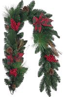 Hometown Holidays 38703 Garland, Twigs Berry Bows, 5 ft, Pack of 12