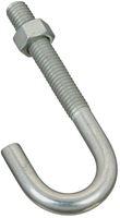 National Hardware 2195BC Series N232-942 J-Bolt, 3/8-16 Thread, 2-1/4 in L Thread, 3-3/4 in L, 225 lb Working Load, Zinc, Pack of 10