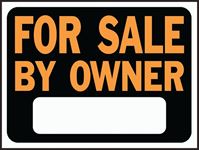 Hy-Ko Hy-Glo Series 3007 Identification Sign, For Sale By Owner, Fluorescent Orange Legend, Plastic, Pack of 10