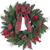 Hometown Holidays 38701 Wreath, Twigs/Berries/Bows, 22 in, Pack of 6
