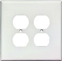 Eaton Wiring Devices 2750W-BOX Receptacle Wallplate, 5-1/4 in L, 5-5/16 in W, 2 -Gang, Thermoset, White, Pack of 10