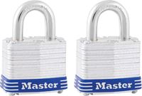 Master Lock 3T Padlock, Keyed Alike Key, 9/32 in Dia Shackle, 3/4 in H Shackle, Steel Shackle, Steel Body, Laminated