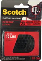 Scotch RF6731 Fastener, 1 in W, 3 in L, Black, 10 lb, Acrylic Adhesive