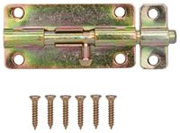 ProSource BH-101-PS Lockable Barrel Bolt, 0.31 Dia in Bolt Head, 4 in L Bolt, Steel, Satin Brass