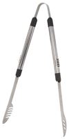 Omaha Premium BBQ Tongs, 1.9 mm Gauge, Stainless Steel Blade, Stainless Steel, Aluminum Handle