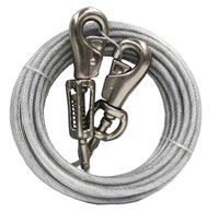 Boss Pet PDQ Q5720SPG99 Tie-Out with Spring, 20 ft L Belt/Cable, For: Extra Large Dogs Up to 125 lb