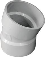 Canplas 192554 Pipe Elbow, 4 in, Hub, 22.5 deg Angle, PVC, White