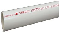 Charlotte Pipe PVC 07200 0800 Pipe, 2 in, 20 ft L, SCH 40 Schedule, PVC, White