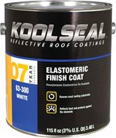 Kool Seal KS0063300-16 Elastomeric Roof Coating, White, 0.9 gal, Pail, Liquid, Pack of 4