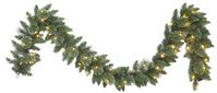 Hometown Holidays 29717 Lodgepole Garland, Battery Operated, Clear Lights, 9 ft, Pack of 12