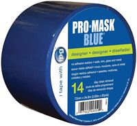 IPG PMD72 Masking Tape, 60 yd L, 2.83 in W, Crepe Paper Backing, Dark Blue