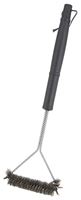 Omaha Wide Head Grill Brush, 6-3/4 W Brush, Stainless Steel Bristle, Stainless Steel Bristle, 18 in L