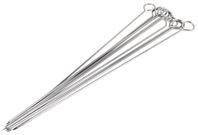 Omaha 10 Pc Skewers, 15 in L, Stainless Steel, Stainless Steel