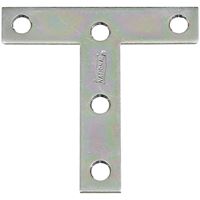 National Hardware V116 Series N113-704 T-Plate, 3 in L, 0.07 in Thick, Steel, Zinc